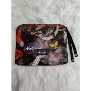 Sak Roots laminated canvas zipper cosmetic bag